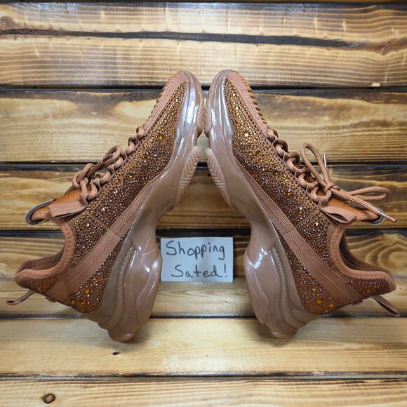 Steve Madden Maxima Sneakers Women’s Size 10 – Brown Rhinestone Chunky Knit - Picture 6 of 11